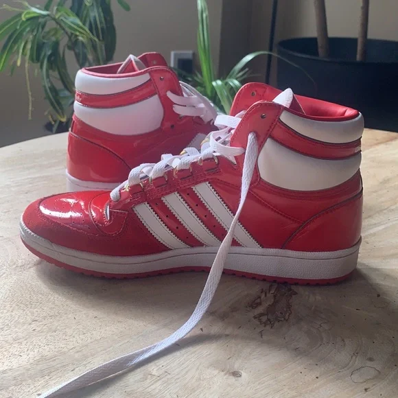 ADIDAS Top Ten RB Better Scarlet sneakers w/velour and patent leather - Size 9 - Picture 4 of 13